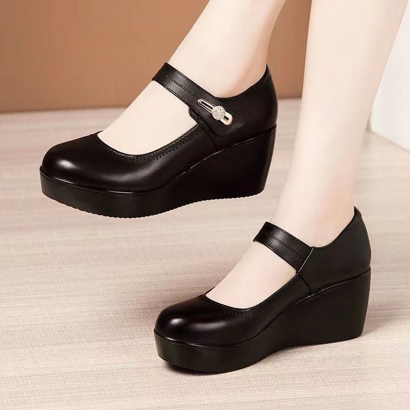 Damen Elegante Plateauschuhe mit modischem Riemen und luxuriösem Absatz R&B