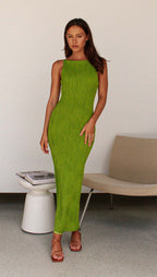 Damen Figurbetontes Langkleid mit schmalen Trägern und schickem Ripp-Design R&B