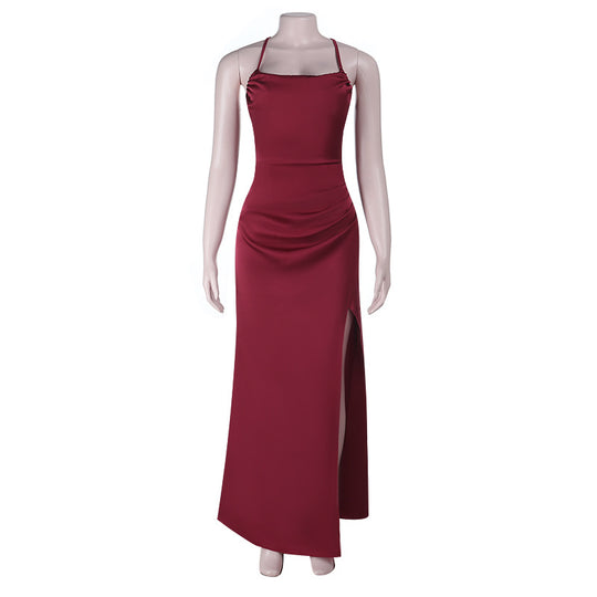 Damen Elegantes Maxikleid mit raffiniertem Schlitz und glattem Obermaterial R&B
