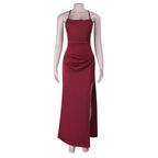 Damen Elegantes Maxikleid mit raffiniertem Schlitz und glattem Obermaterial R&B