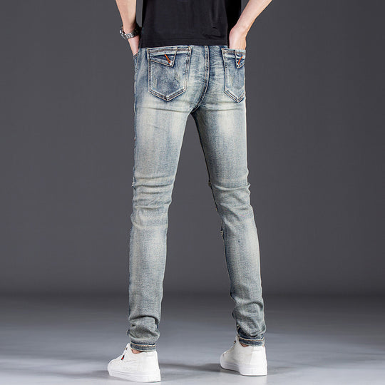 Herren elegante Slim Fit Jeans im zeitgemäßen Used-Look R&B