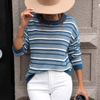 R&B | Gestreifter Strickpullover Im Casual Stil