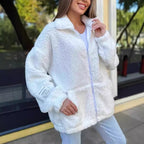 Damen Fleecejacke mit weichem Innenfutter und hoher Kragen R&B
