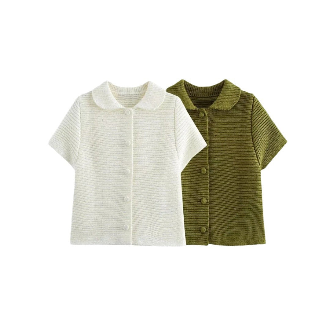 Damen Kurzärmliges Oberteil mit Knopfdetails und passendem Shorts-Set R&B