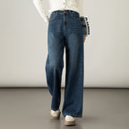 Damen hochtaillierte weite Stoffhose
