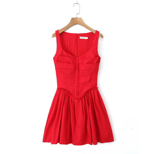 Damen elegantes Kleid mit A-Linien-Schnitt und edlen Rüschendetails R&B