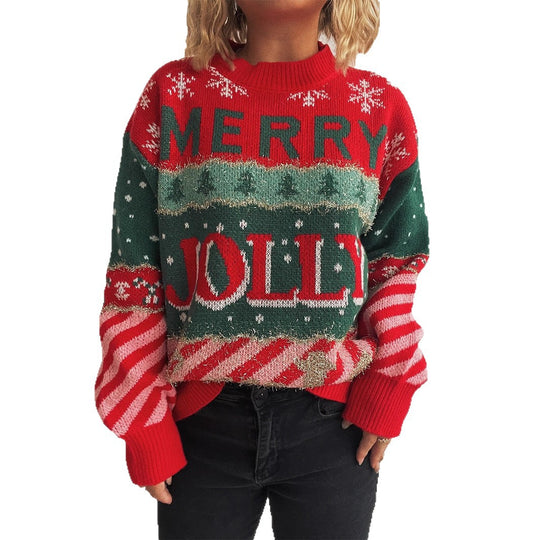 Damen Weihnachts-Pullover mit unverwechselbarem Motiv und gemütlichem Schnitt R&B