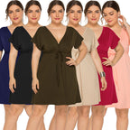 Damen Freizeitkleid mit modischem Wickeldetail R&B
