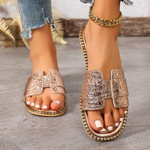 Damen Riemchen-Sandalen mit attraktiver Lederoptik und geschmackvollen Akzenten R&B