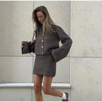 Damen Strickpullover und Rock Ensemble R&B