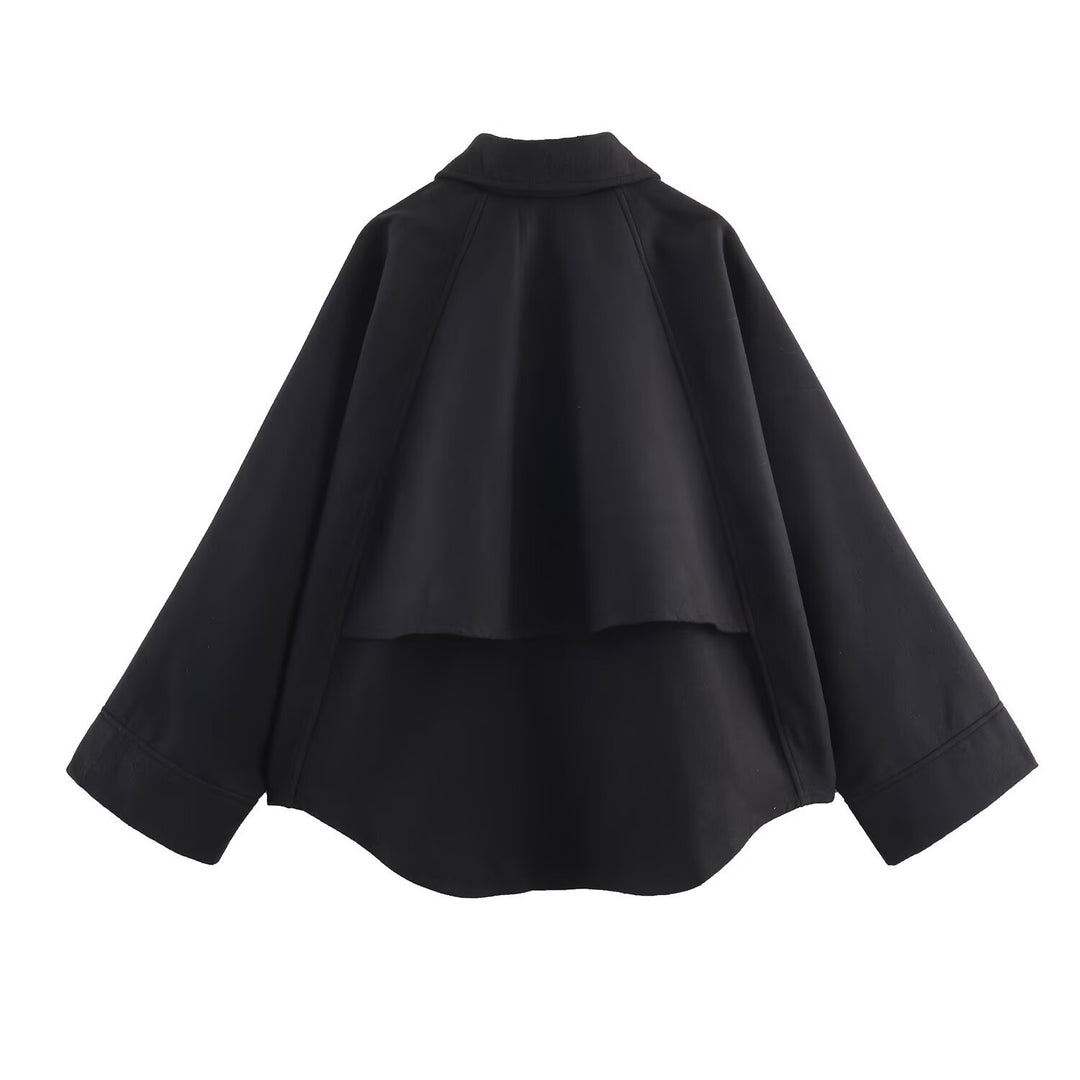 Damen minimalistische Übergangsjacke mit hohem Kragen R&B