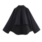 Damen minimalistische Übergangsjacke mit hohem Kragen R&B