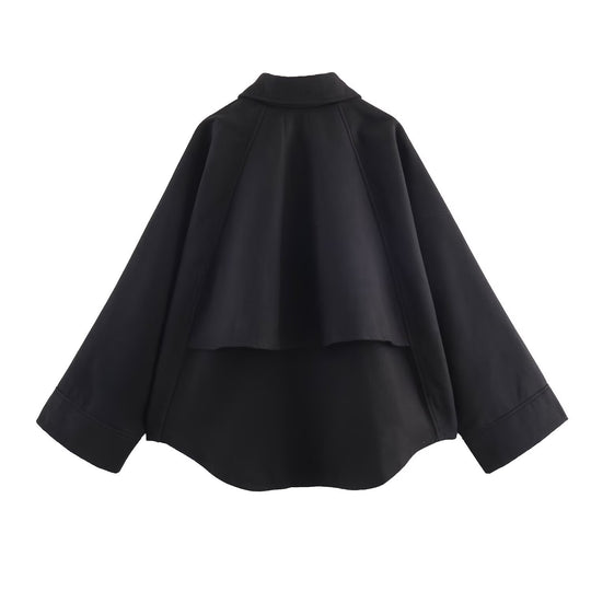 Damen minimalistische Übergangsjacke mit hohem Kragen R&B