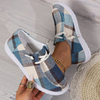 Damen Casual Sneakers im modischen Karomuster R&B