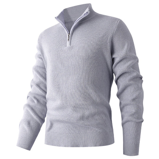 Herren leichter Stehkragenpullover mit Reißverschluss R&B