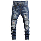 Herren Ripped Denim Jeans im urbanen Style R&B