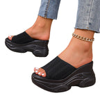 Damen Plateauschlupfschuhe mit floralen Akzenten R&B