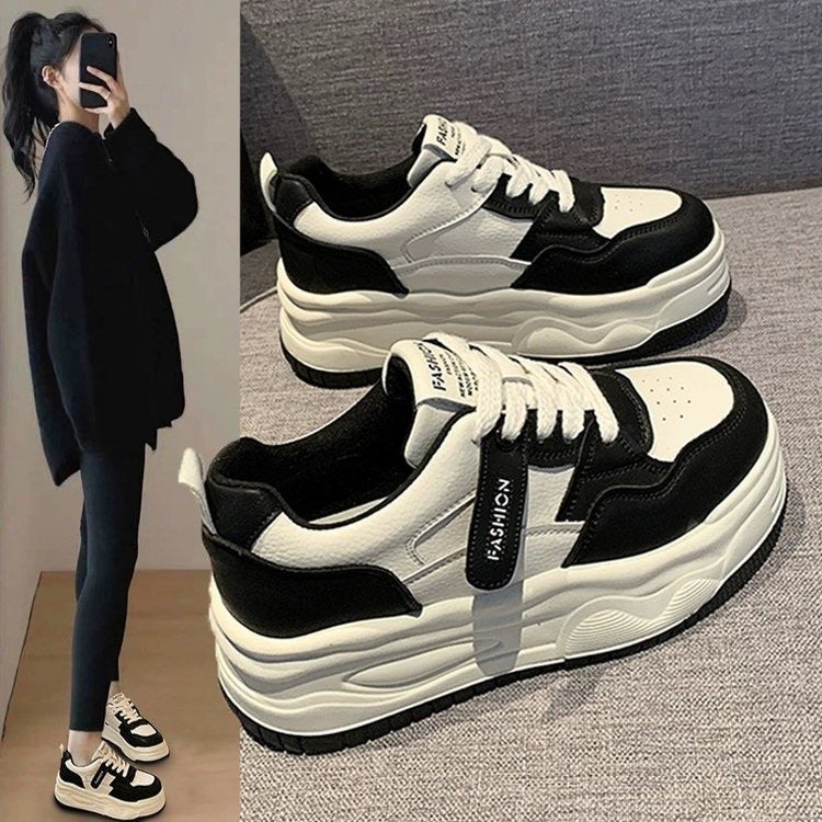 Damen Chunky Sneakers mit trendiger Plateau-Sohle und seitlichem Klettverschluss R&B