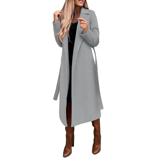 Damen eleganter und warmer Wollmantel R&B