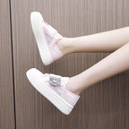 Damen modische Slip-On Sneakers mit eleganter Schnalle R&B