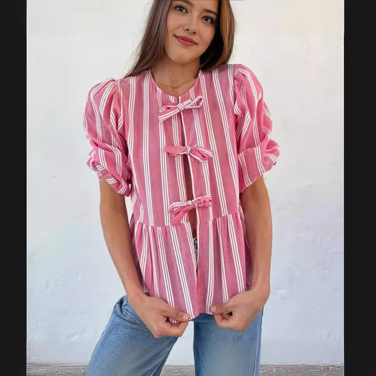 Damen Bluse mit Rüschendetails und raffinierter Knopföffnung R&B