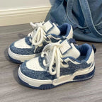 Damen Coole Jeans Sneakers mit verstärktem Fersenbereich und dämpfender Sohle