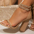 Damen Glamouröse Blockabsatzsandalen
