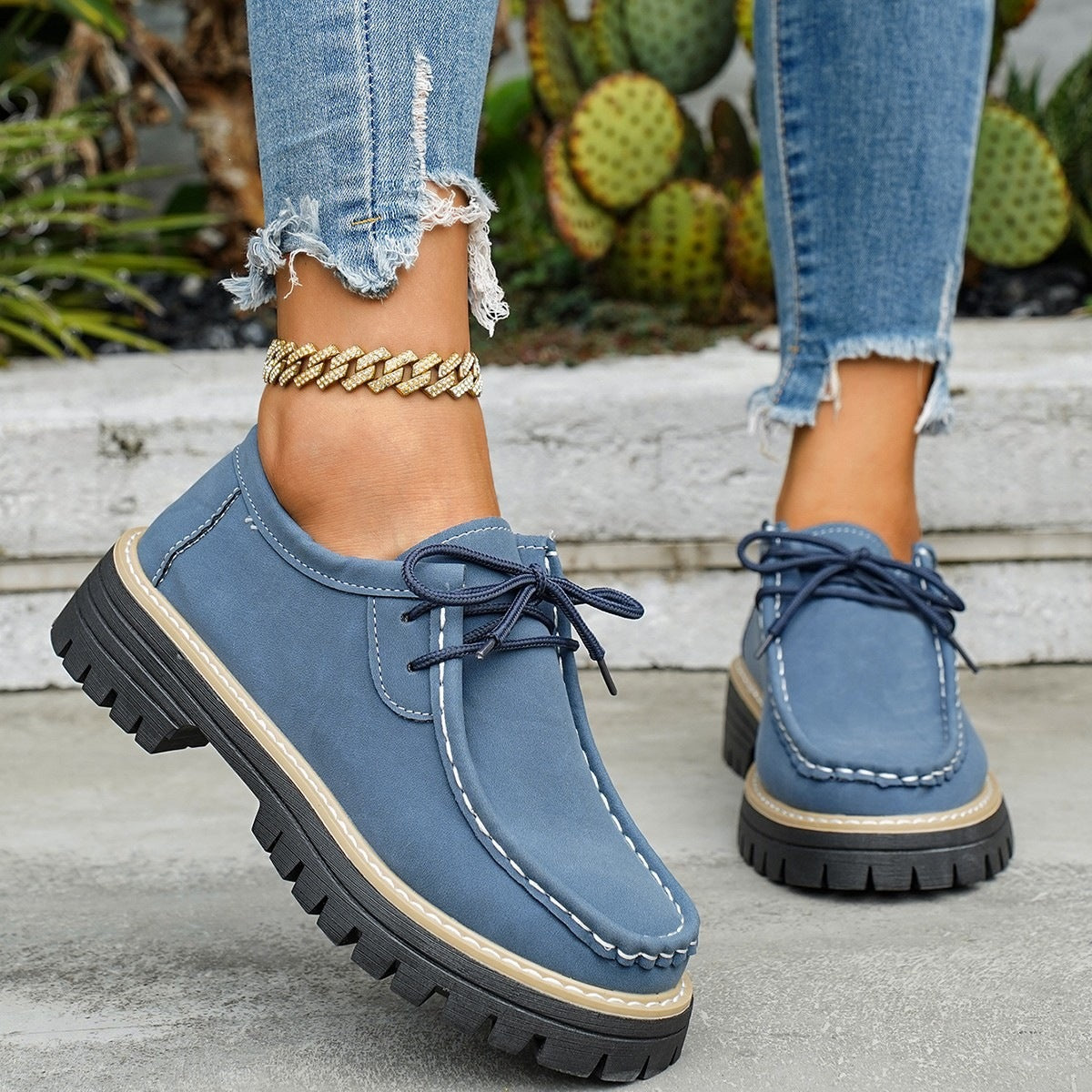 Damen Robuste Comfort-Schnürschuhe R&B