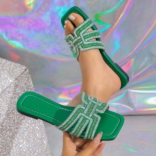 Damen Glamouröse Riemensandaletten mit funkelnden Applikationen R&B