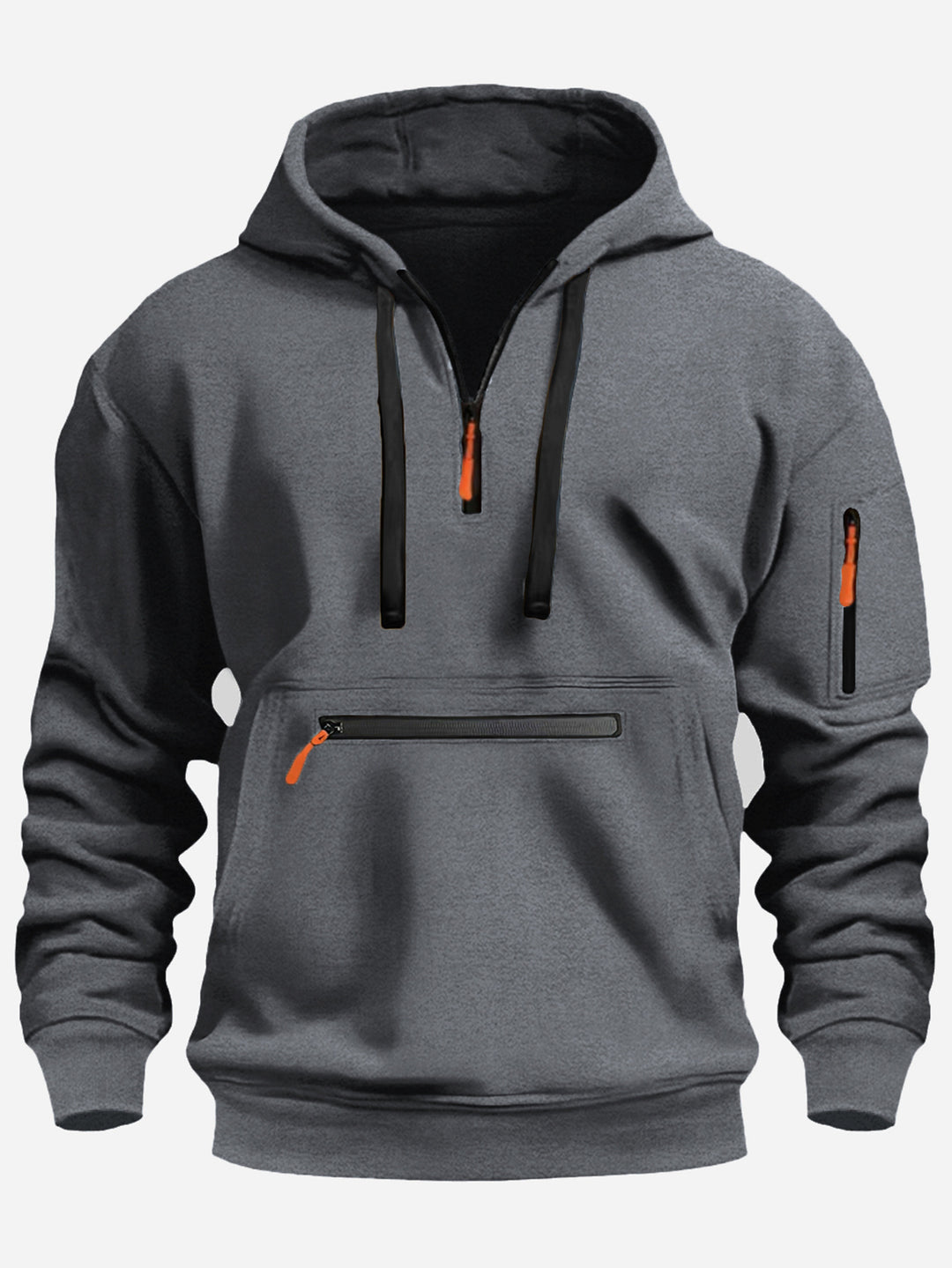 Herren modischer Kapuzenpullover mit praktischen Reißverschluss-Taschen R&B