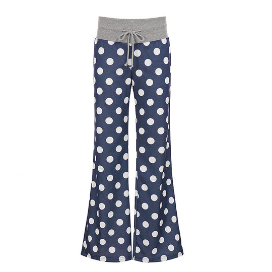 Damen Freizeithose mit modischem Punktedesign und elastischem Bund R&B