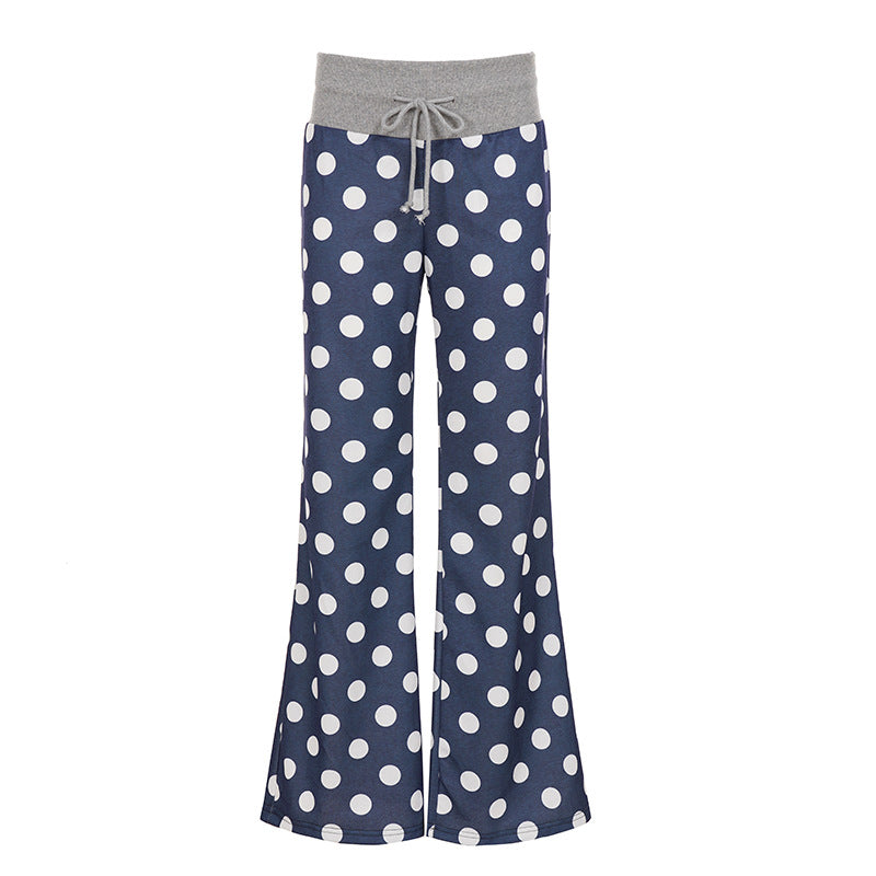 Damen Freizeithose mit weitem Schnitt und farbenfrohem Polka Dot Design R&B
