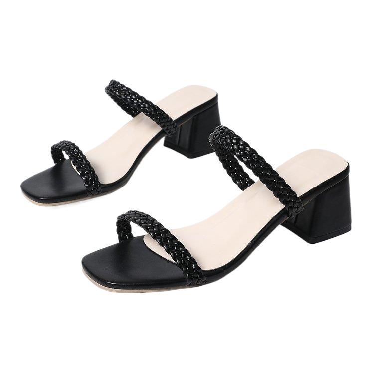 Damen Elegante und geflochtene Blockabsatz-Sandalen R&B