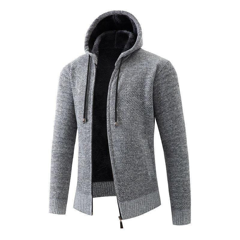 Herren gefütterte Strickjacke mit Kapuze R&B