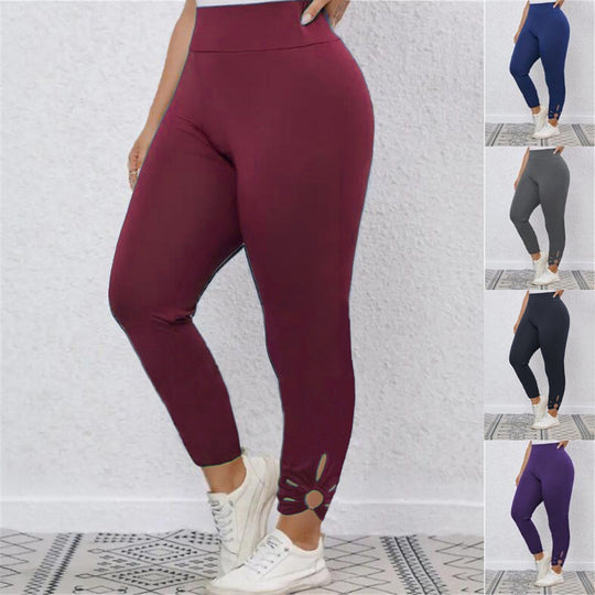 Damen Hochbundige Leggings mit stilvollen Schnittdetails R&B