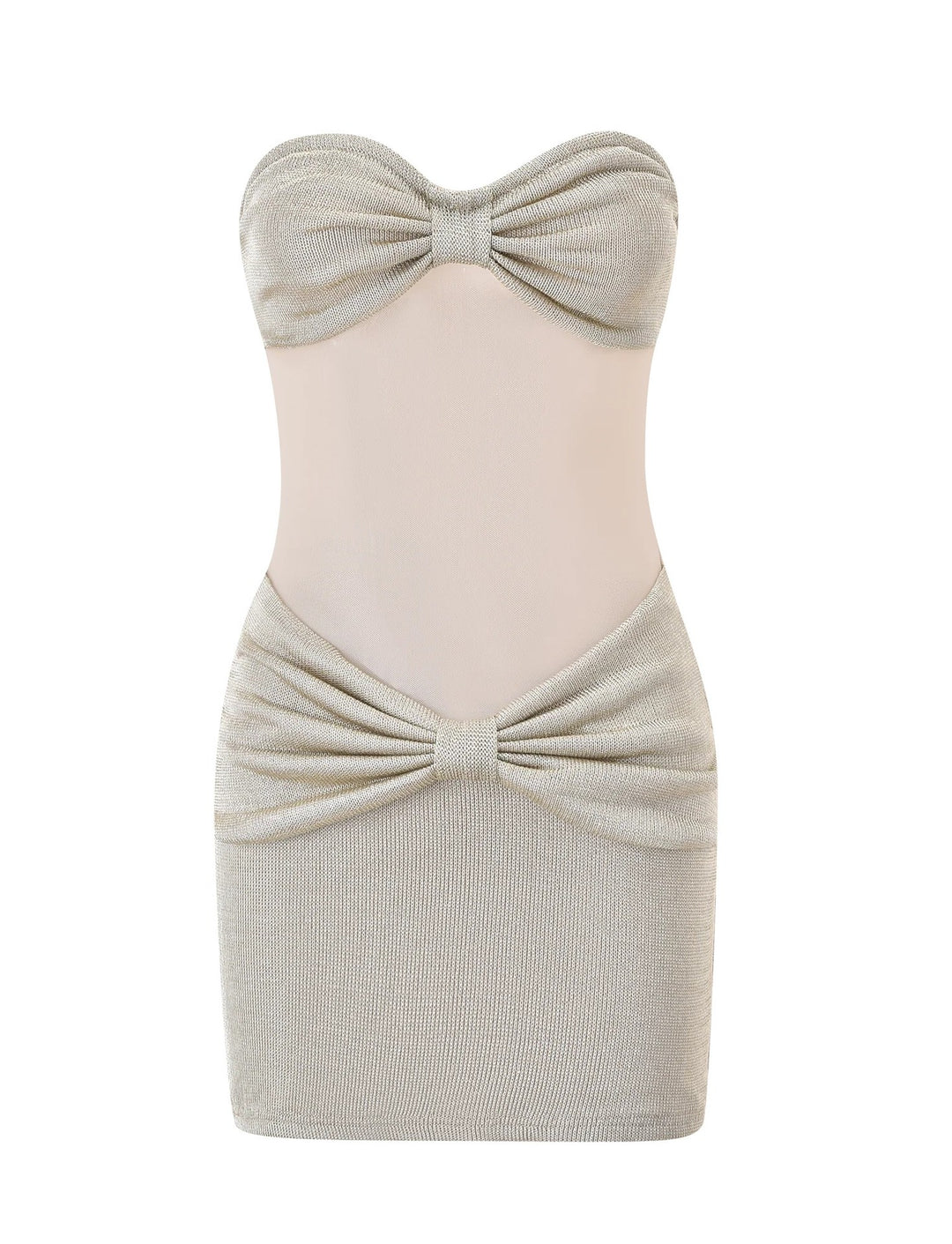 Damen Bandeau Minikleid mit raffiniertem Rüschenelement R&B