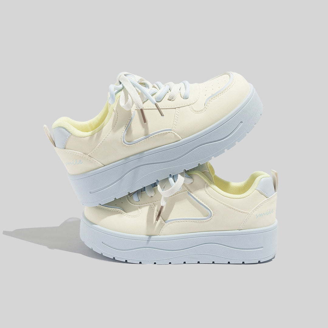Damen Plattform Sneakers mit atmungsaktiver Oberfläche und gepolsterter Dämpfung R&B