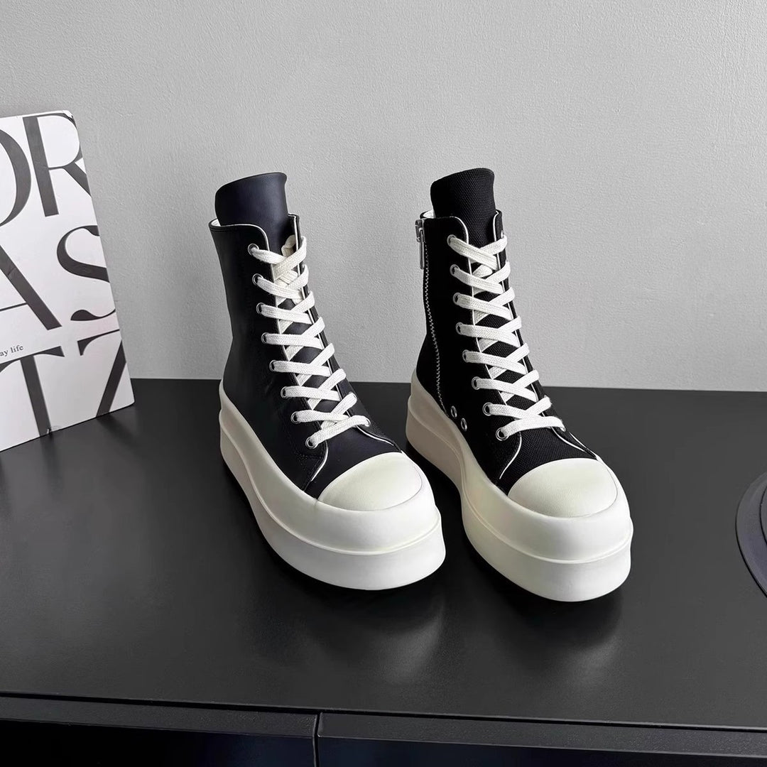 Damen High-Top Plateau Sneakers mit Reißverschluss R&B