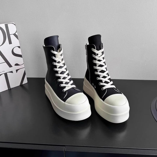 Damen High-Top Plateau Sneakers mit Reißverschluss R&B