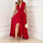 Damen Maxikleid mit floralem Schnitt R&B