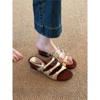 Damen Elegante Riemchen-Sandalen mit dekorativen Schnallen R&B