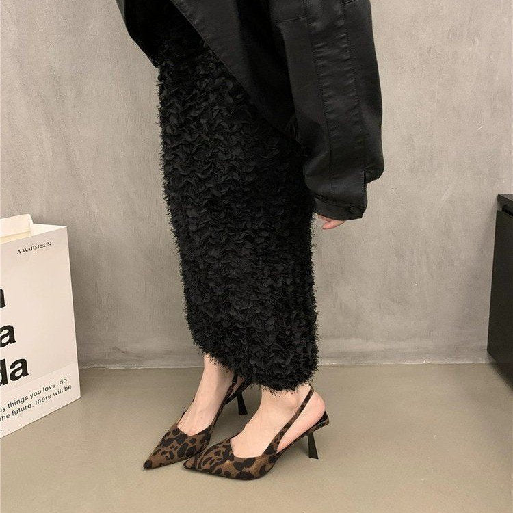 Damen Sling-Pumps mit Leopardenmuster R&B