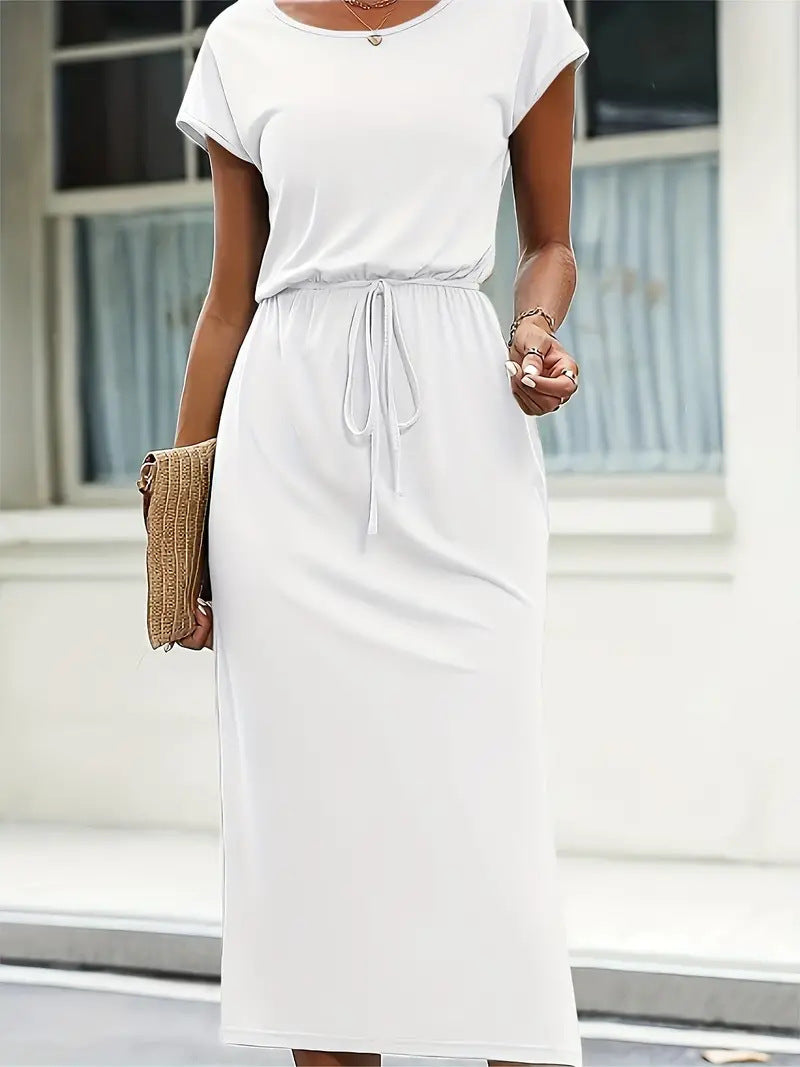 Damen Midi-Kleid mit elastischem Bund R&B