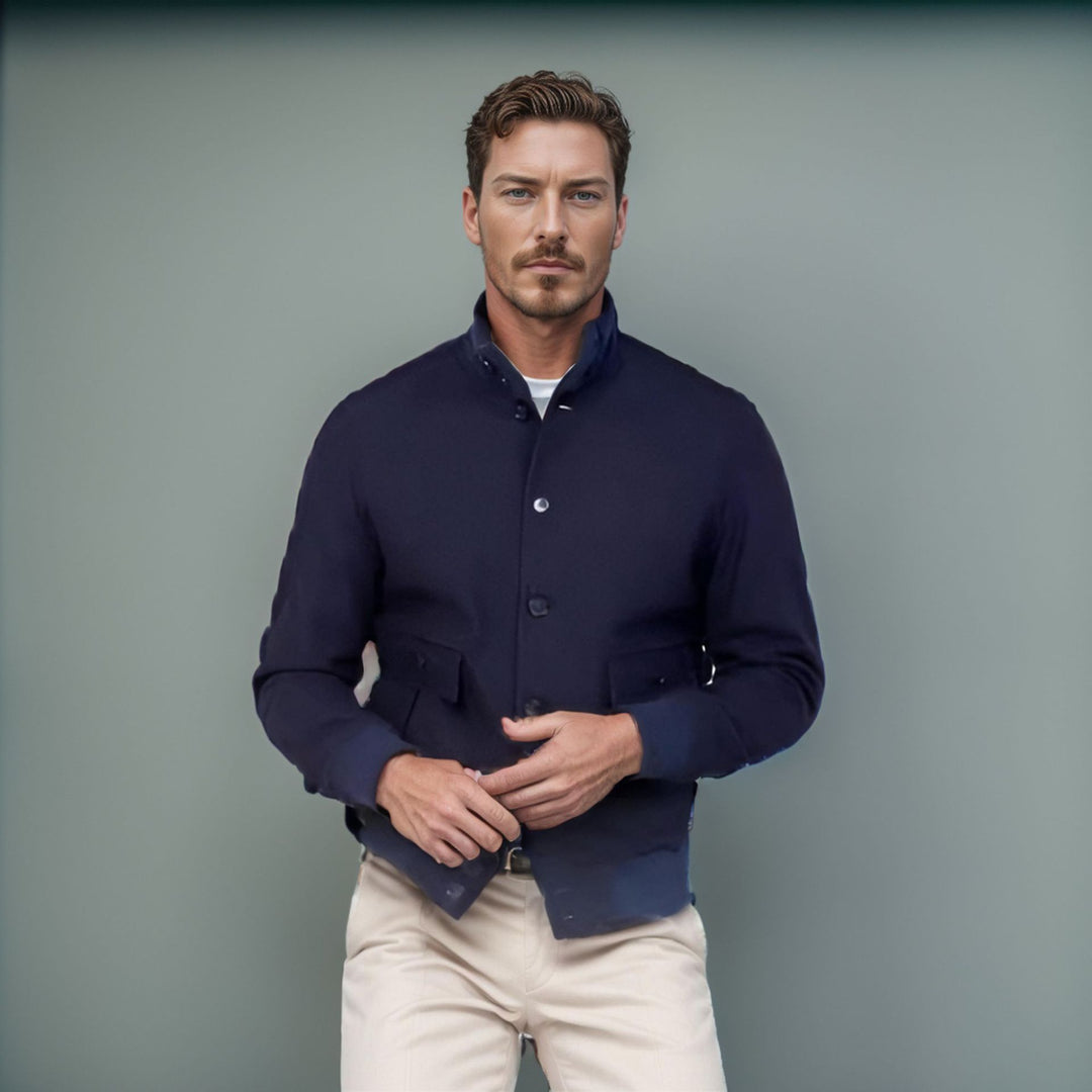 Herren lässige Jacke mit praktischen Taschen und elastischem Bund R&B