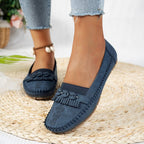 Damen Mokassins mit eleganter Fransen-Detailgestaltung und rutschfester Sohle R&B