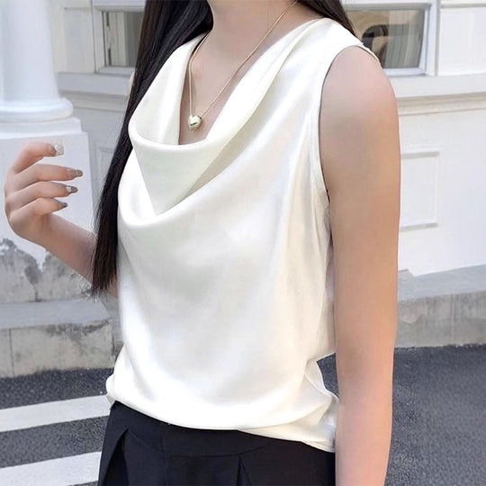 Damen elegant drapiertes Top R&B