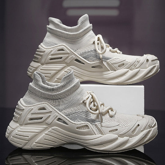 Damen Sportliche Sneakers mit atmungsaktiver Strick-Oberfläche und rutschfester Laufsohle R&B