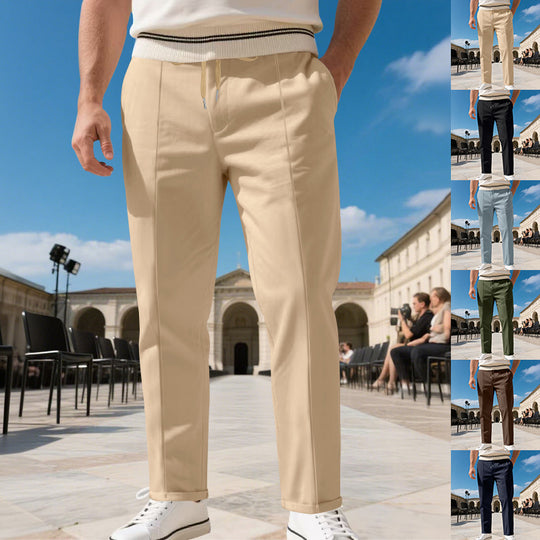 Herren moderne Chinohose mit bequemem elastischem Bund und praktischen Seitentaschen R&B