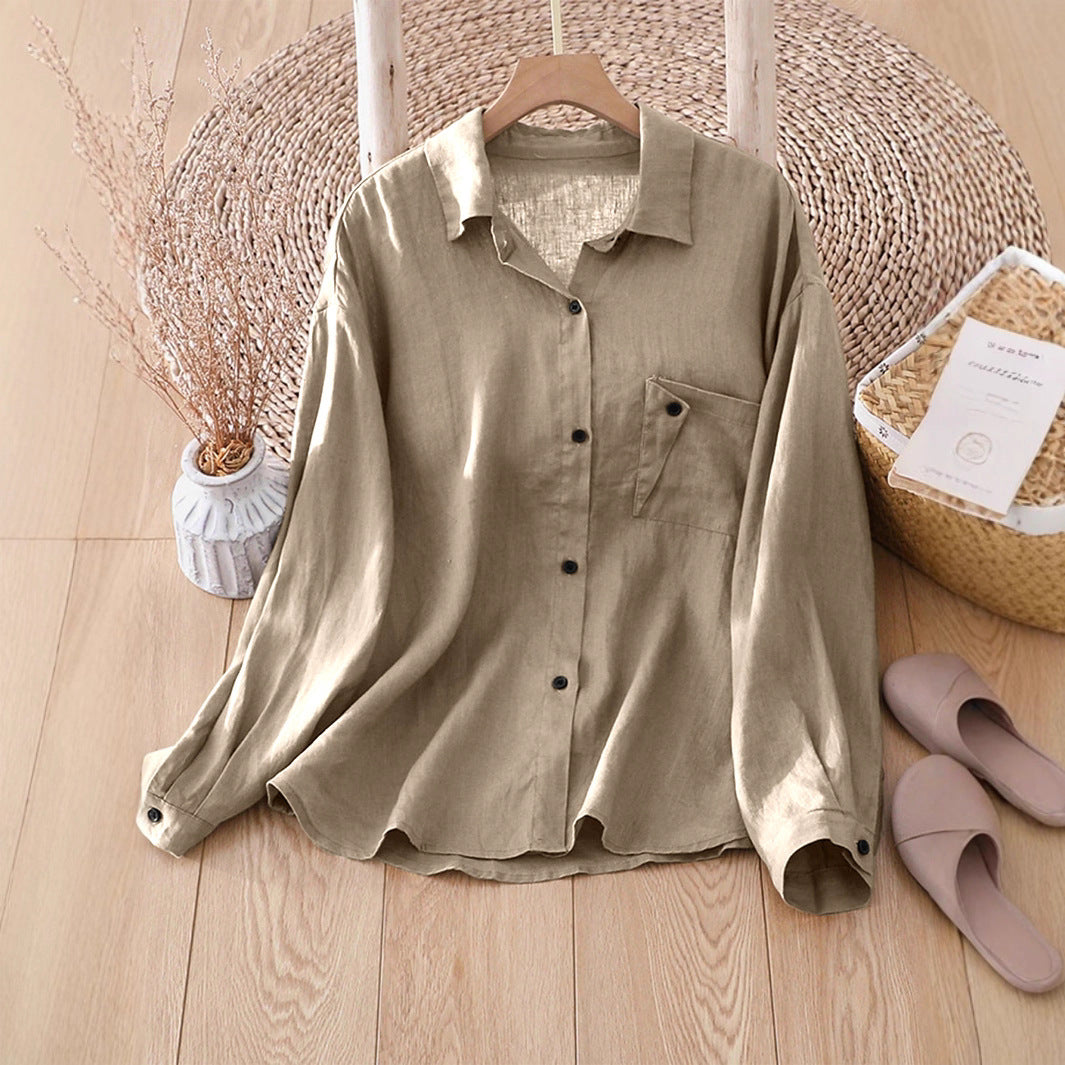 Damen Leichtes Hemd mit lässigem Schnitt und Brusttasche R&B