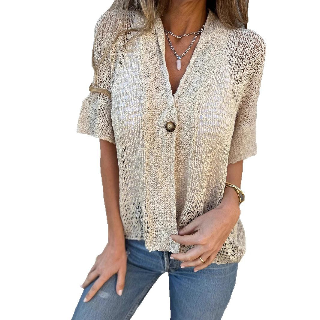 Damen lässige Strickbluse R&B